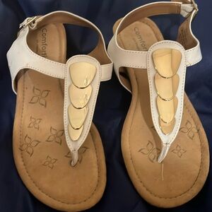 White leather sandals